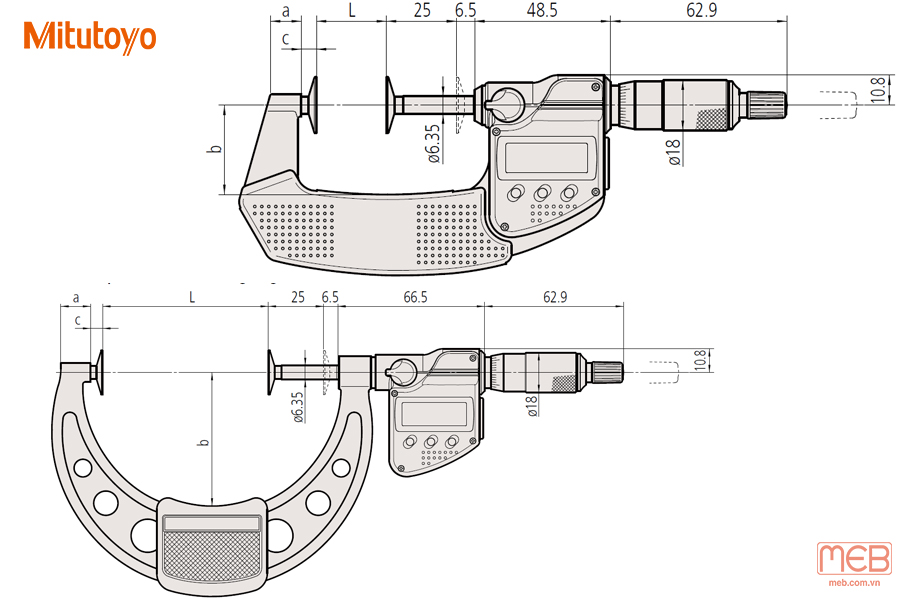 Panme đo ngoài điện tử series 323 Mitutoyo